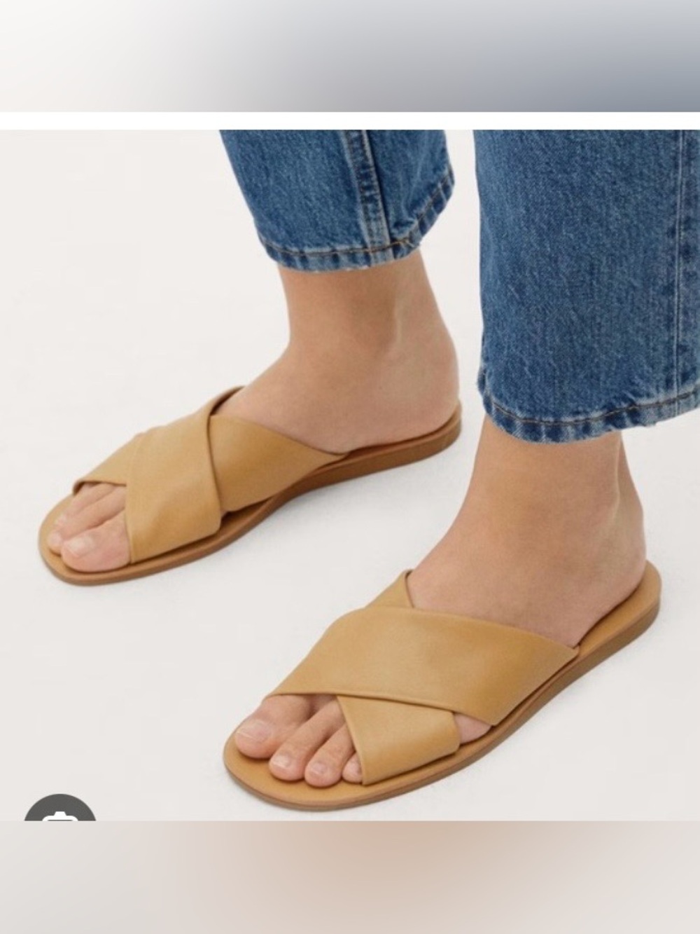 Everlane Women’s Tan Crisscross Slide Sandals size 8 1/2